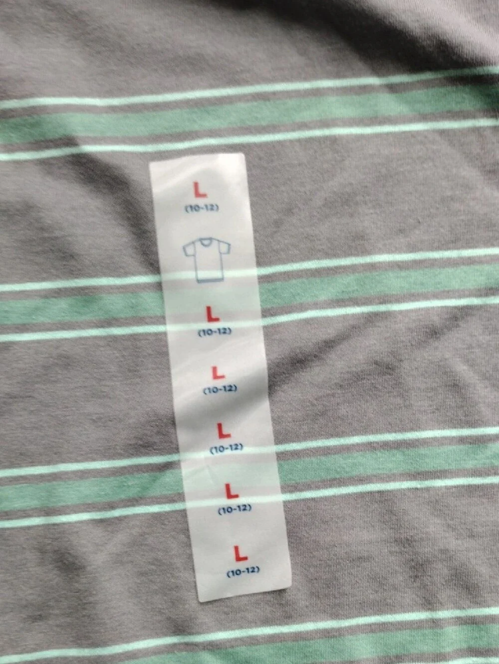 Old Navy Gray Tee with Mint Green Stripes